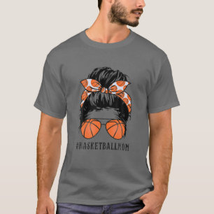 Camiseta Mamá de baloncesto vive con humor de Bun Hair dive