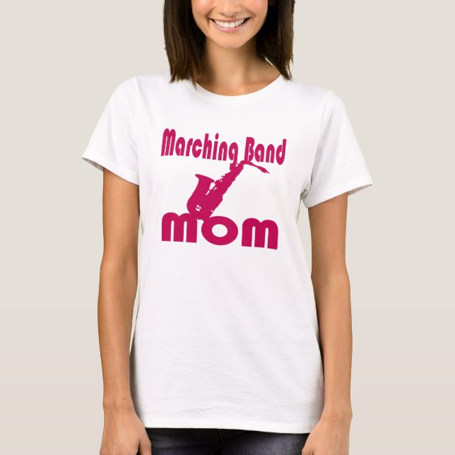 Camiseta Mamá de banda que marcha saxofón (Anverso)