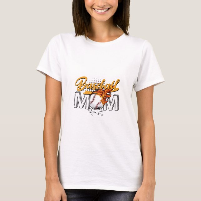 Camiseta Mamá de béisbol (Anverso)