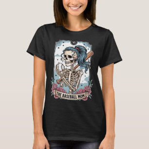 Camiseta mamá de béisbol carta de tarot esqueleto mamá de b