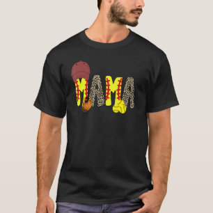 Camiseta Mamá de béisbol de softball de pelota de leopardo 
