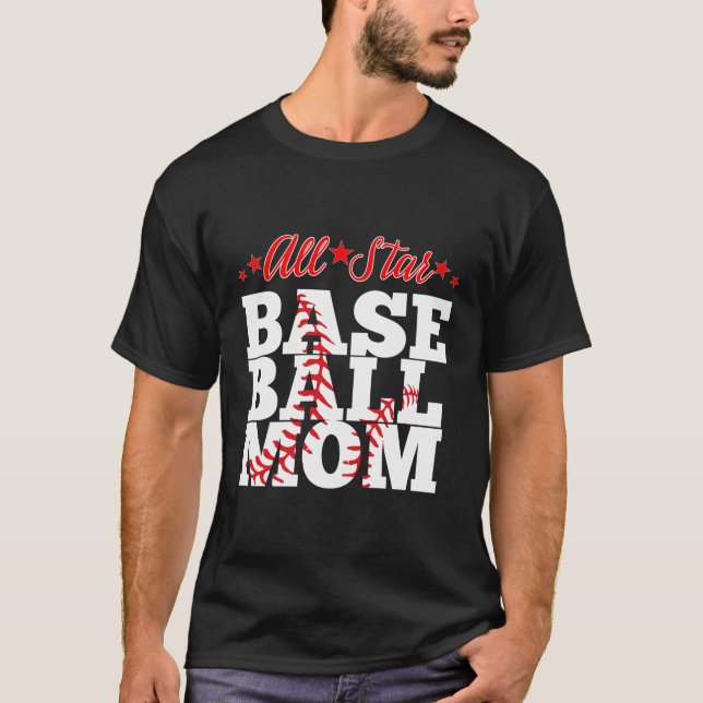 Camiseta Mamá de béisbol de todas las estrellas (Anverso)