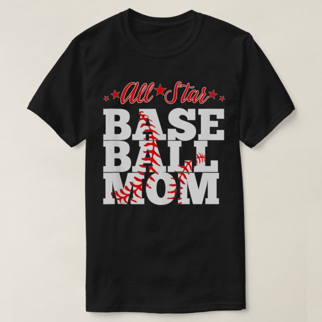 Camiseta Mamá de béisbol de todas las estrellas (Diseño del anverso)