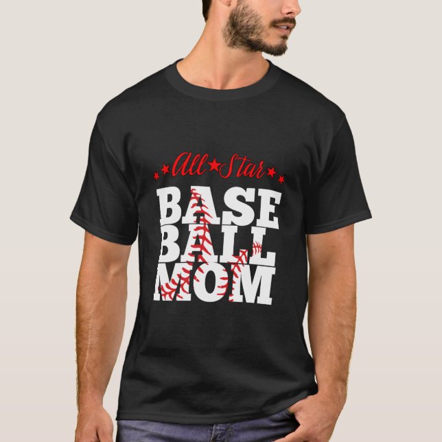 Camiseta Mamá de béisbol de todas las estrellas (Anverso)