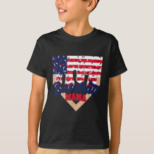 Camiseta Mamá de béisbol del 4 de julio con helado goteando