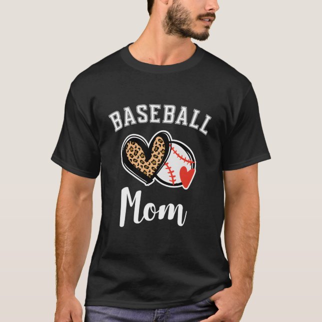 Camiseta Mamá de béisbol leopardo él (Anverso)