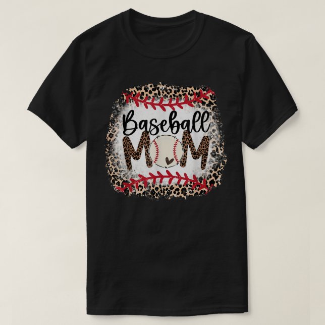 Camiseta Mamá de béisbol leopardo  Mamá de sóftbol Día de l (Diseño del anverso)