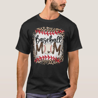 Camiseta Mamá de béisbol leopardo  Mamá de sóftbol Día de l