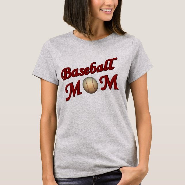 Camiseta Mamá de béisbol linda (Anverso)