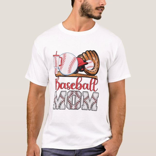 Camiseta Mamá de béisbol mamá de béisbol (Anverso)