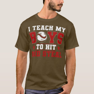 Camiseta Mamá De Béisbol, Papá, Enseño A Mis Niños A Golpea