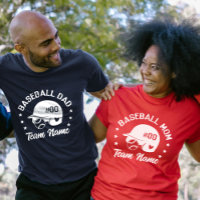 Mamá de béisbol personalizado papá con nombre y nú