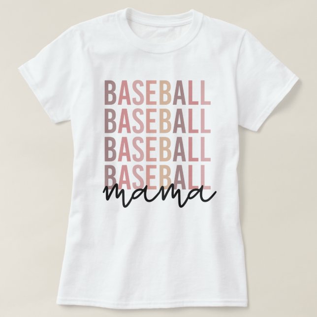 Camiseta Mama De Béisbol | Regalos de madres de béisbol (Diseño del anverso)