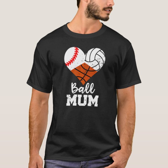 Camiseta Mamá de bola Mamá de baloncesto de voleibol de vól (Anverso)