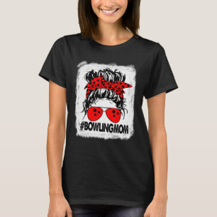 Camiseta Mamá de Bolos Femenina Moño Desordenado Blanqueado