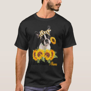 Camiseta Mamá de Boston Terrier Mom Sunflower Summer Dog Ma