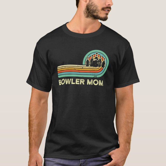 Camiseta Mamá de Bowler de la época Retro Cute Bowling Mama (Anverso)