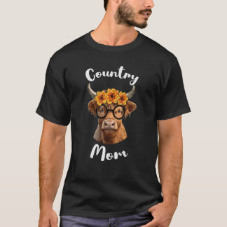 Camiseta Mamá de campo para mamá de granja o vaca de un paí