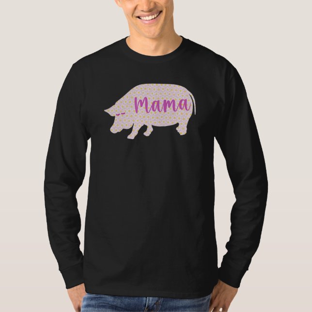 Camiseta Mamá de cerdo Potbelly, mamá Daisy Silhouette (Anverso)