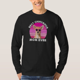 Camiseta Mamá de Chihuahua para mujeres retro marrón Chiwaw