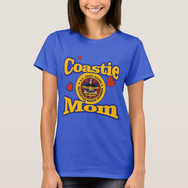 Camiseta Mamá de Coastie - nadador del rescate (Anverso)