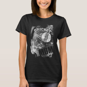 Camiseta Mamá de cricket, críquet negro grunge