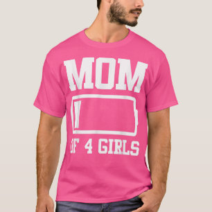 Camiseta Mamá de cuatro Chicas divertida compañía de camise