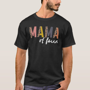 Camiseta Mamá De Cuatro Para El Regalo De La Nueva Mamá, Le
