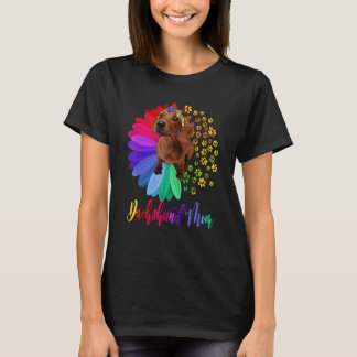 Camiseta Mamá de Dachshund medio madre de Dachshund con gir
