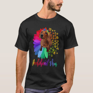 Camiseta Mamá de Dachshund medio madre de Dachshund con gir