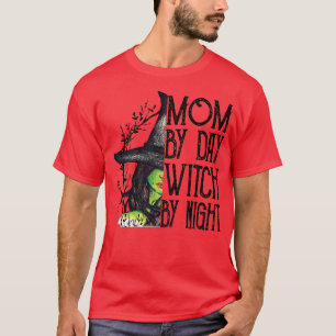 Camiseta Mamá De Día Bruja De Noche Graciosa Mamá Halloween