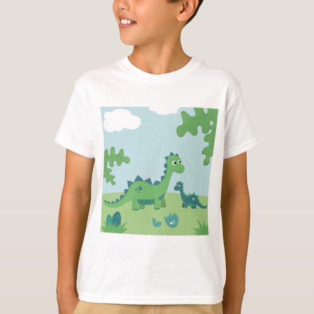 Camiseta Mamá de dinosaurio y niño bebé en la concha de hue (Anverso)