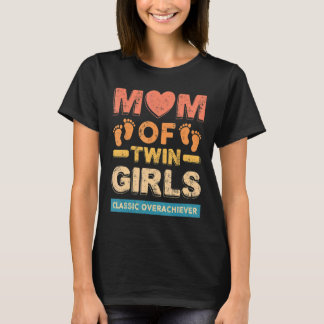 Camiseta Mamá De Dos Chicas Gemelos Clásico Sobreviviente T