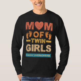 Camiseta Mamá De Dos Chicas Gemelos Clásico Sobreviviente T