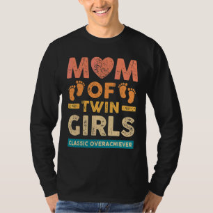 Camiseta Mamá De Dos Chicas Gemelos Clásico Sobreviviente T