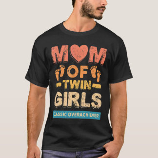 Camiseta Mamá De Dos Chicas Gemelos Clásico Sobreviviente T
