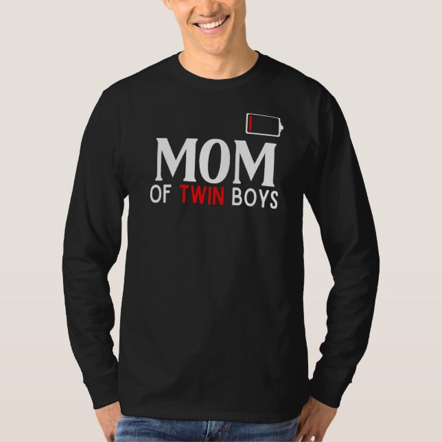 Camiseta Mamá De Dos Chicos Vacios Batería Madre De Gemelos (Anverso)