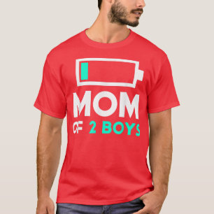 Camiseta Mamá de dos niños de hijo a madre de cumpleaños de
