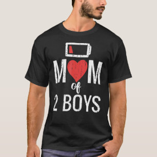 Camiseta Mamá de dos niños hermanos de cumpleaños gemelos D