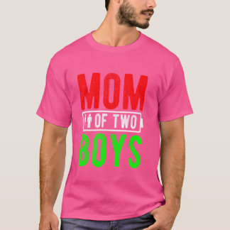 Camiseta MAMÁ DE DOS NIÑOS Padres de la maternidad
