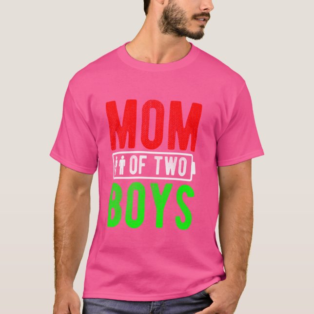 Camiseta MAMÁ DE DOS NIÑOS Padres de la maternidad (Anverso)