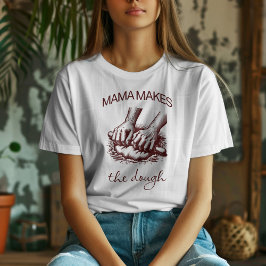 Camiseta Mamá de época hace la masa para la panadería de Ba