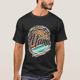 Camiseta Mamá de estampado de leopardo Serape Imprimir Vaqu