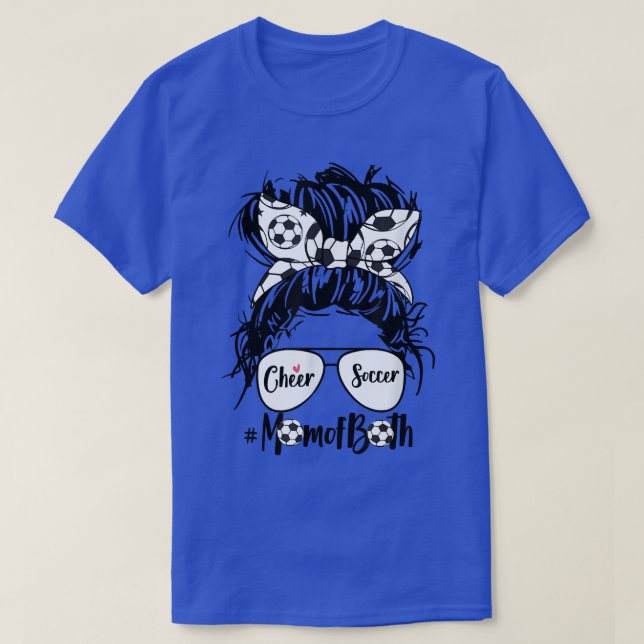 Camiseta Mamá De Fútbol Alegre De Ambos Lentes De Pelo De B (Diseño del anverso)