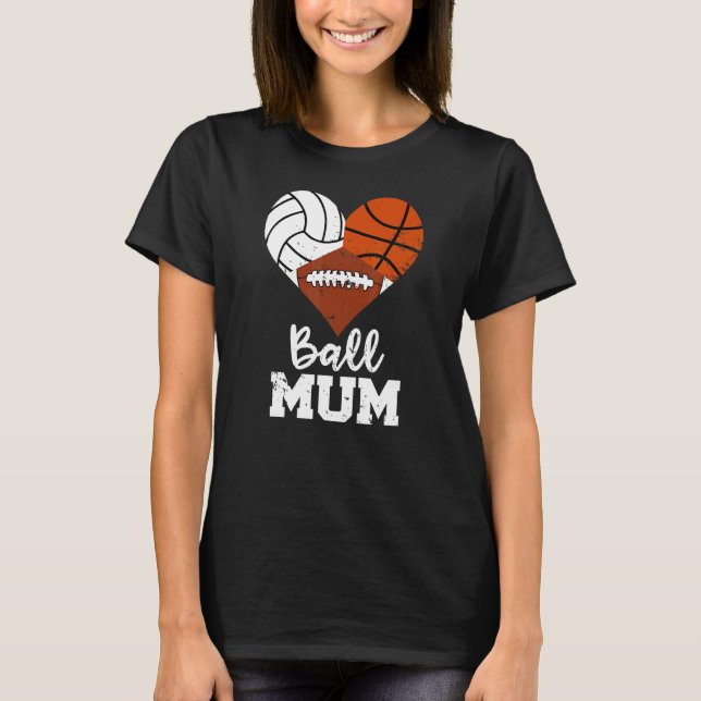 Camiseta Mamá de fútbol de baloncesto de voleibol de Mamá d (Anverso)
