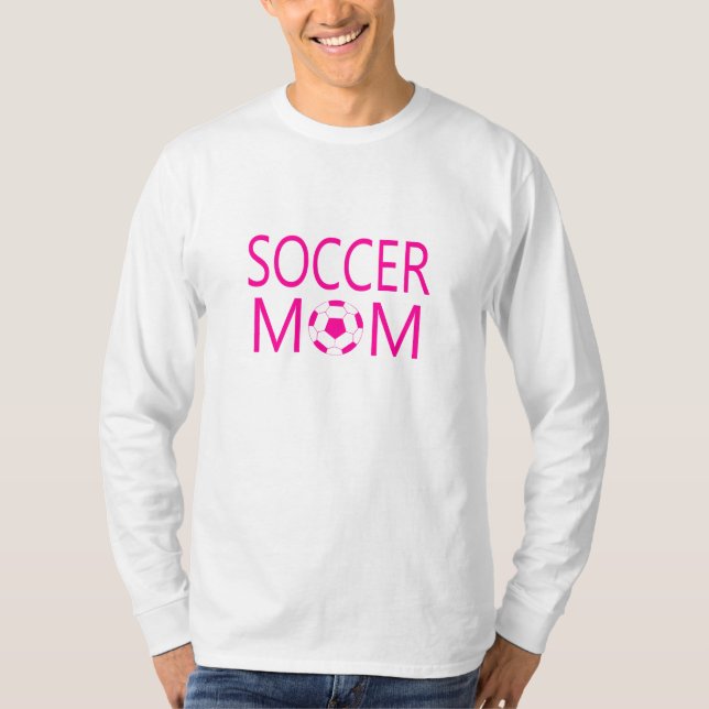 Camiseta Mamá de fútbol de Unisex LS Tee Pink (Anverso)
