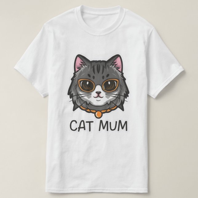 Camiseta mamá de gato (Diseño del anverso)