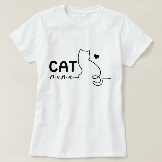 Camiseta Mamá de gato (Diseño del anverso)