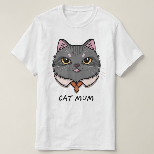 Camiseta mamá de gato (Diseño del anverso)