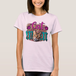 Camiseta Mamá de Gato Feliz Día de las Madres para Amantes 